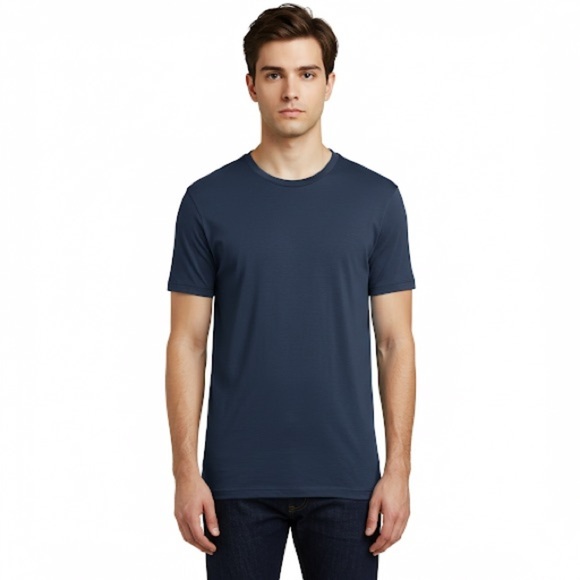 Logistik Unicorp Navy Blue Cotton-Blend Tee - Medium, Made in Canada - Picture 1 of 8